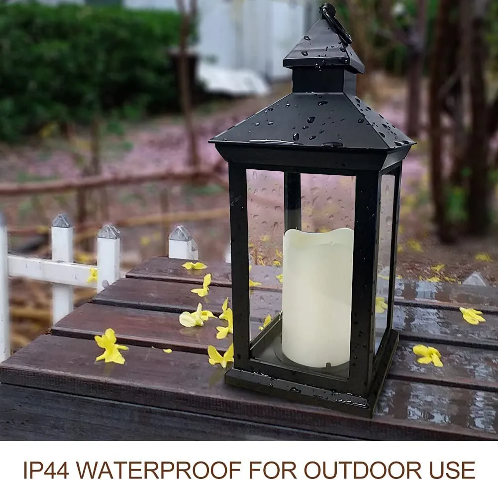 Bright Zeal 2-Pack 14" Decorative Candle Lanterns, Black