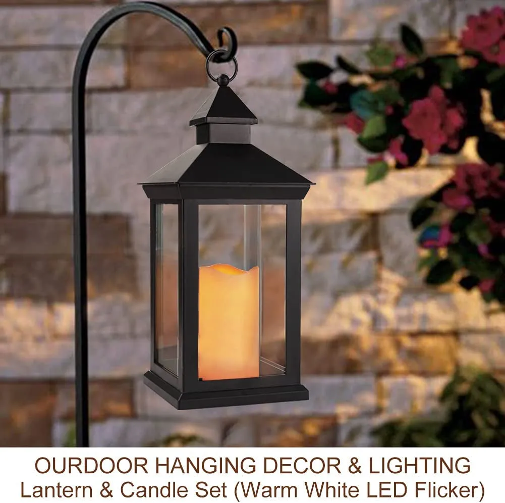 Bright Zeal 2-Pack 14" Decorative Candle Lanterns, Black