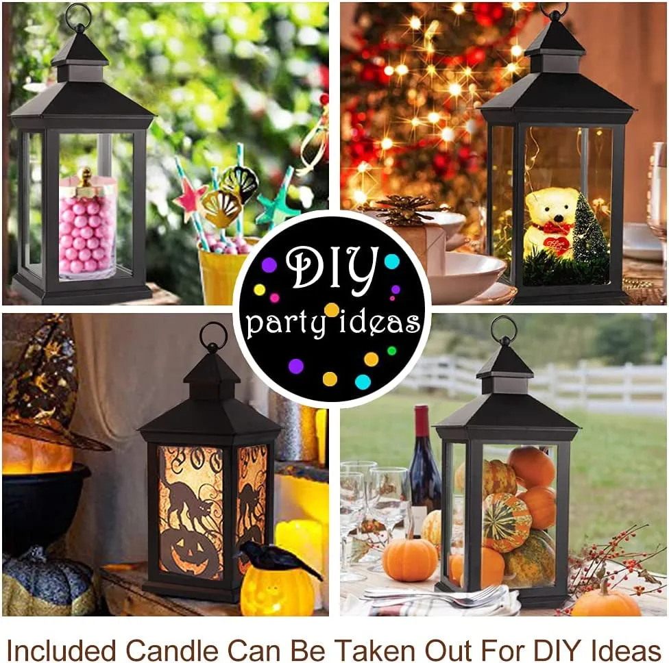 Bright Zeal 2-Pack 14" Decorative Candle Lanterns, Black