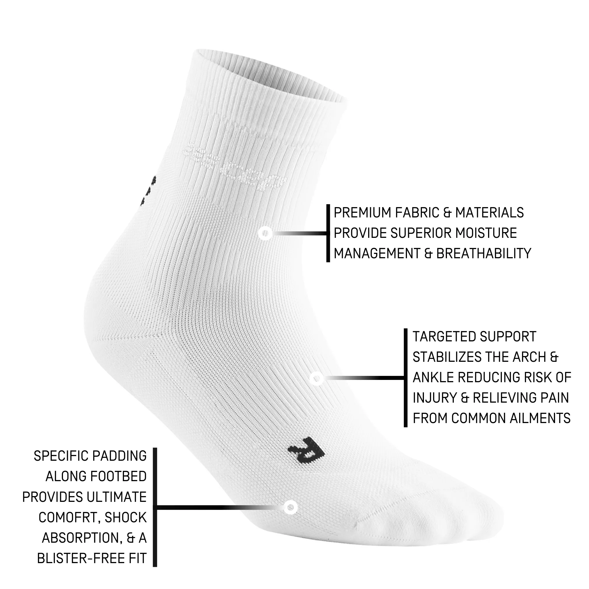 Classic Mid Cut Compression Socks, Men