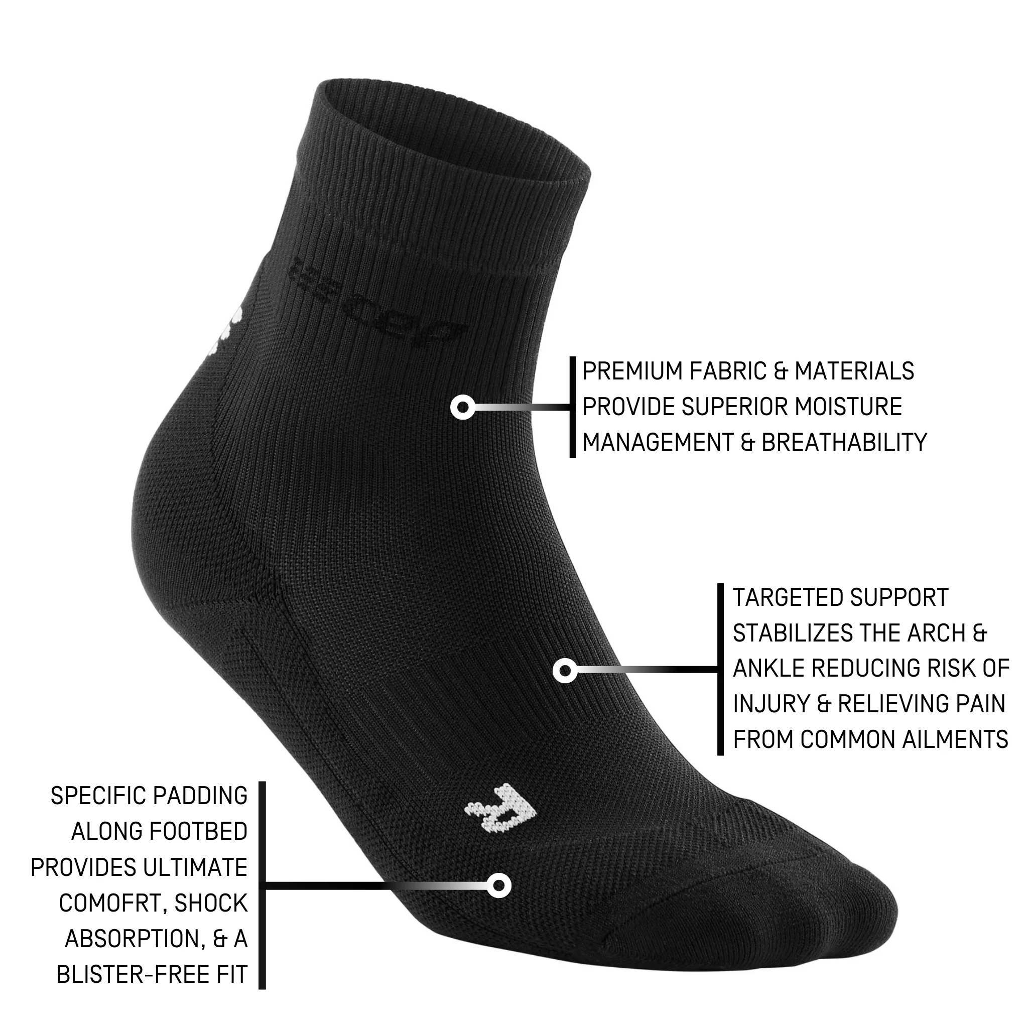 Classic Mid Cut Compression Socks, Men