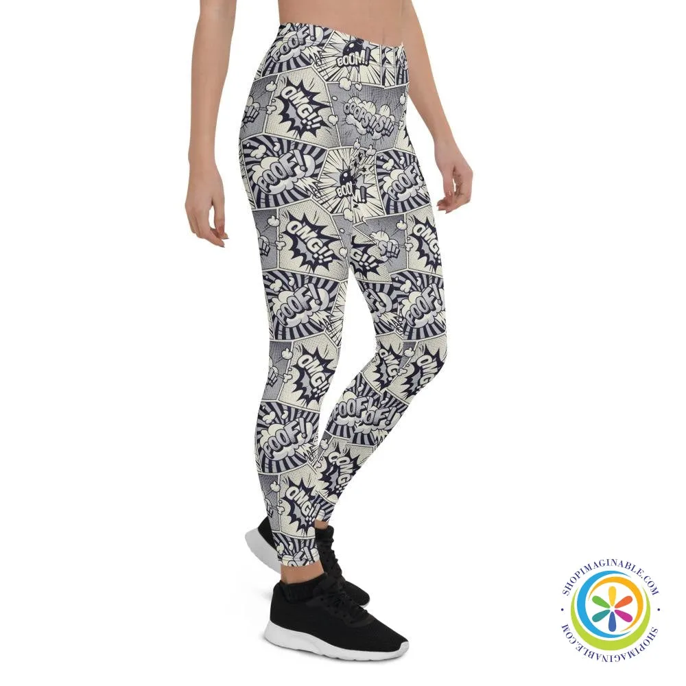 Comic Monochrome Full Length Leggings