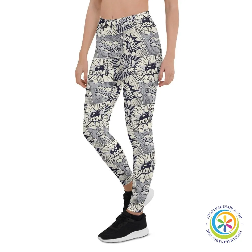Comic Monochrome Full Length Leggings