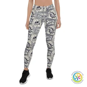 Comic Monochrome Full Length Leggings