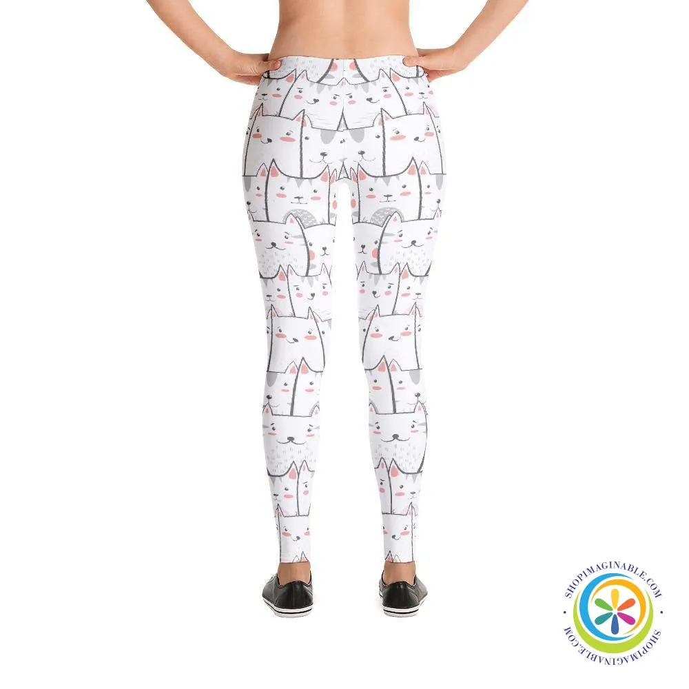 Cute Peek A Boo Cats Full Length Leggings