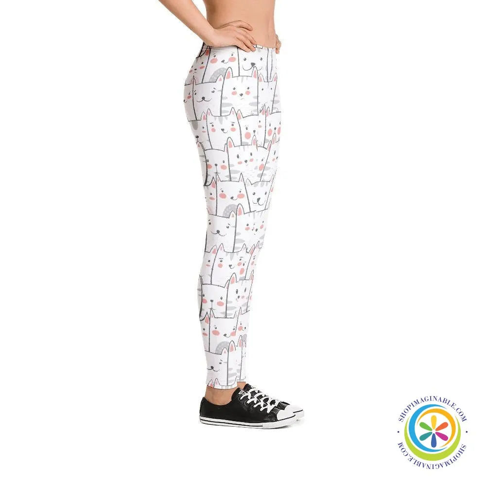 Cute Peek A Boo Cats Full Length Leggings