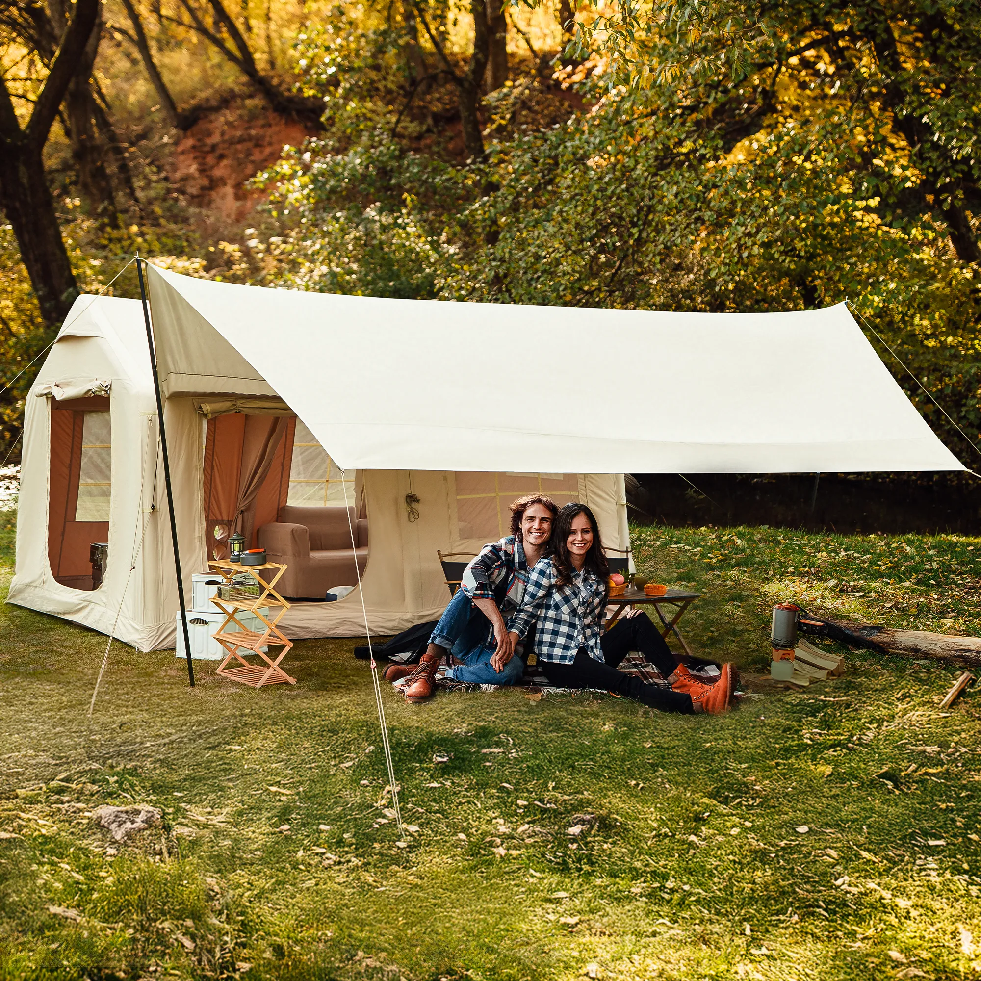 EROMMY 8-12 Person Four Season Large Inflatable Camping Tent – 12FT