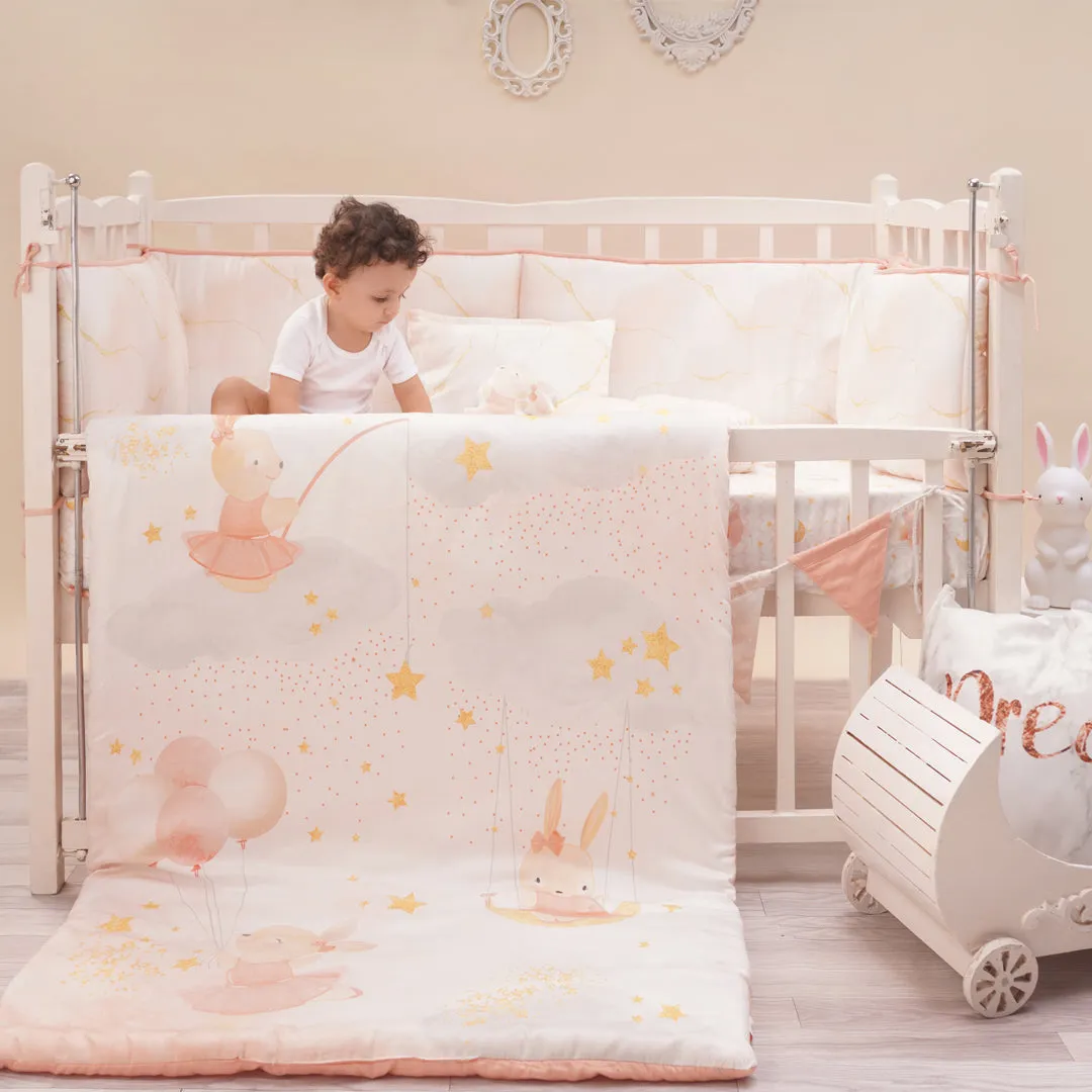 Fancy Fluff 7 Pc Organic Baby Cot Bedding Set -  Day Dream