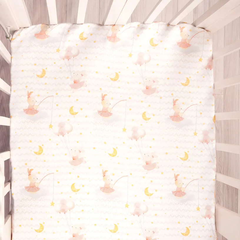 Fancy Fluff 7 Pc Organic Baby Cot Bedding Set -  Day Dream