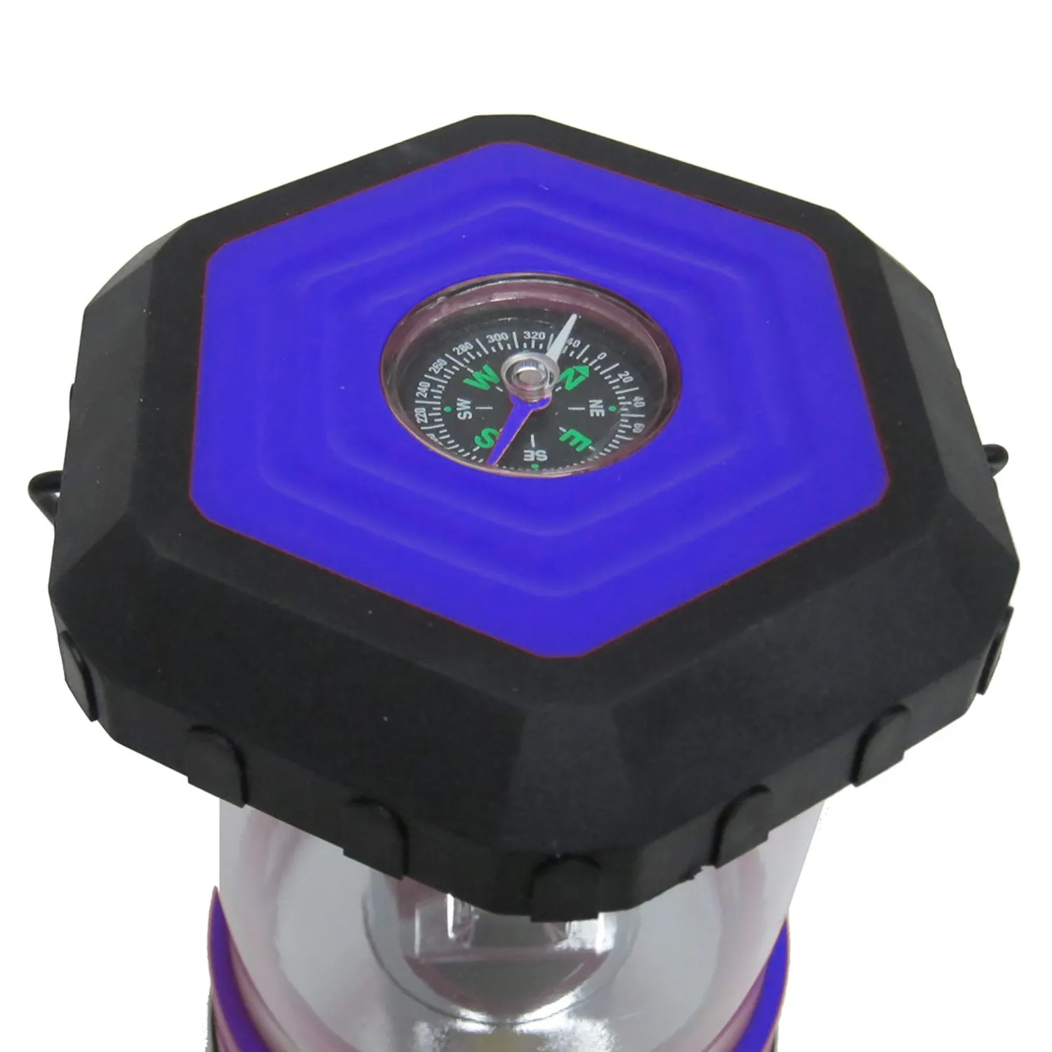Mighty Power 4D LED Camping Lantern With Rubber Base, Compass-Handle, X-Large, Blue-Black, 750 Lumens