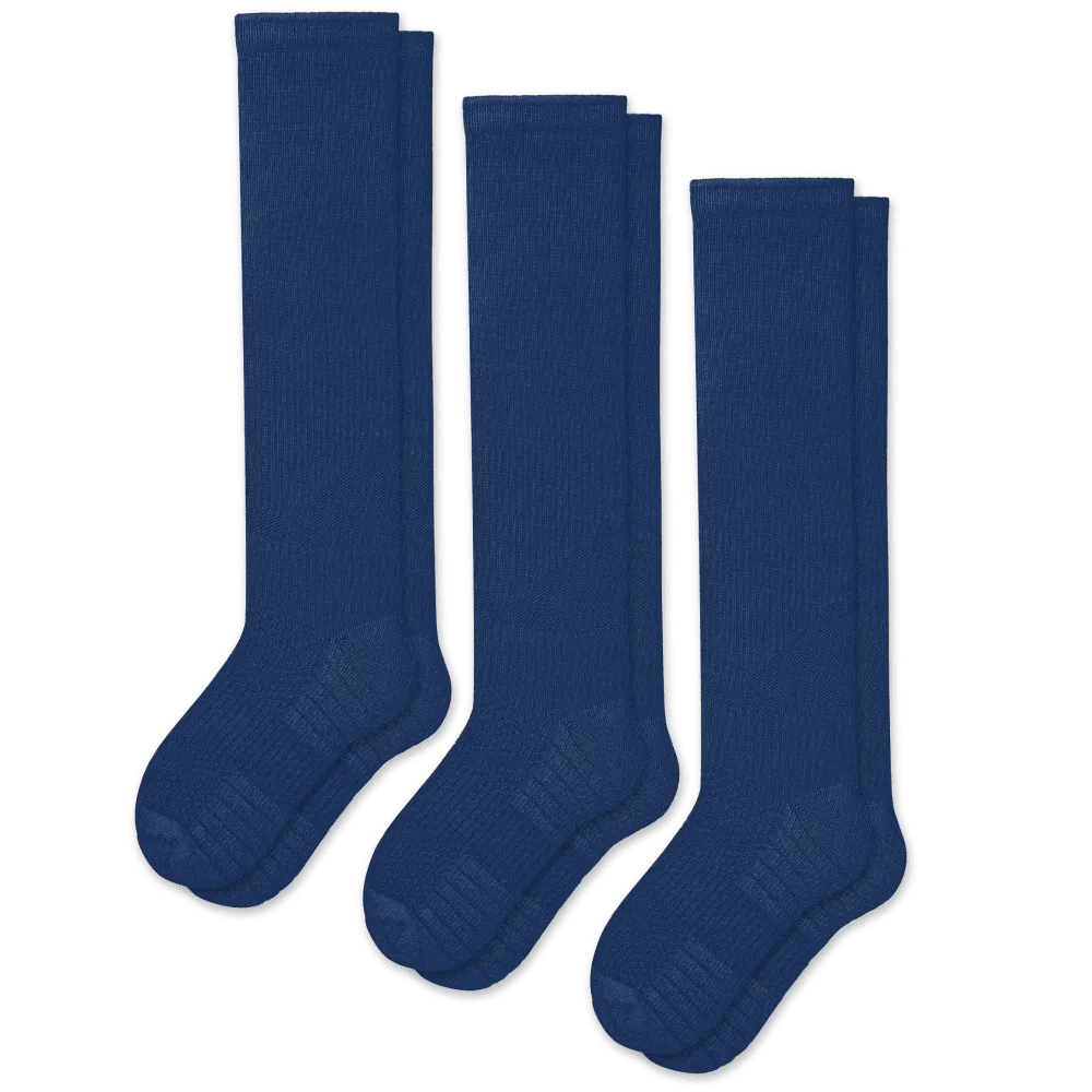 Navy Blue Compression Socks Bundle 3-Pack