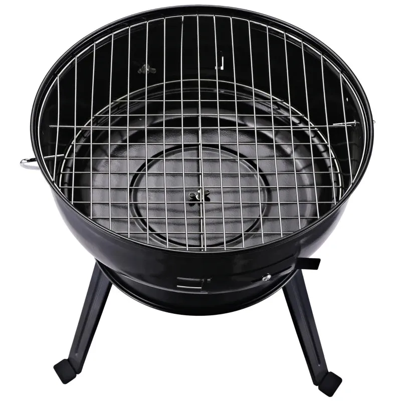 Outsunny Compact Portable Charcoal BBQ Grill - Red