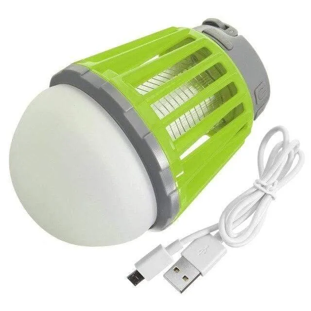 Portable 2-in-1 Mosquito Killer & LED Lantern for Camping with Hook