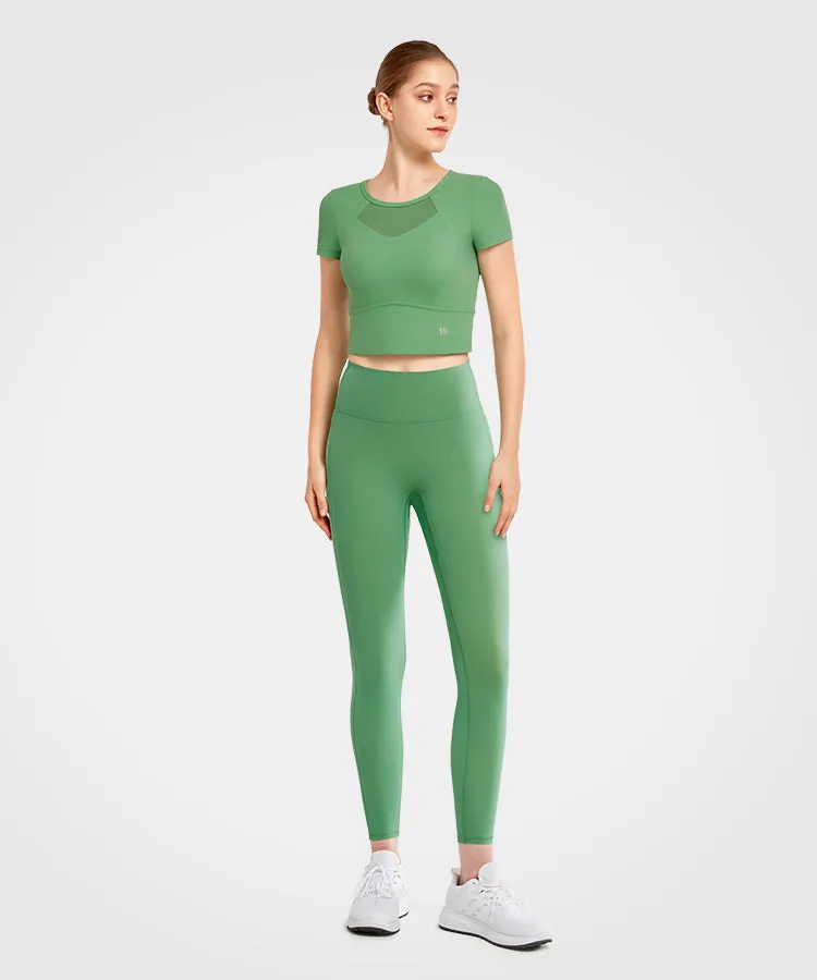 Shift Fitted Mesh Padded T-shirt | Women's Short Sleeve T-shirt