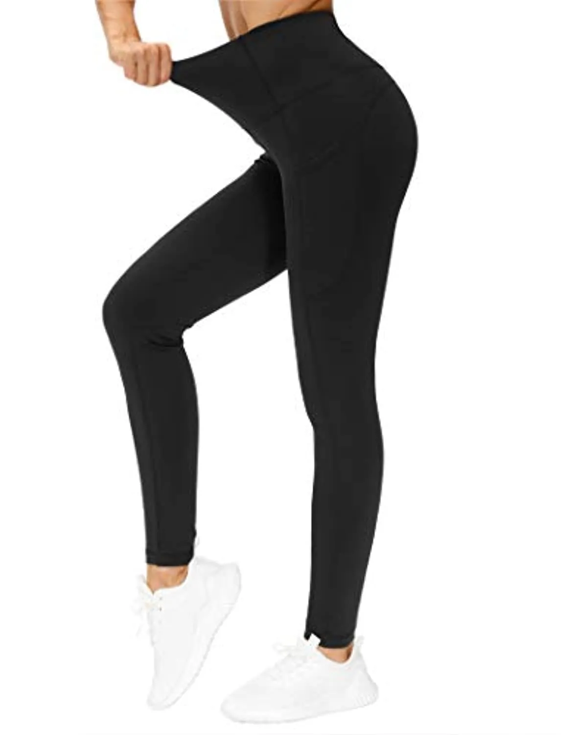 THE GYM PEOPLE Thick High Waist Yoga Pants with Pockets, Tummy Control Workout Running Yoga Leggings for Women