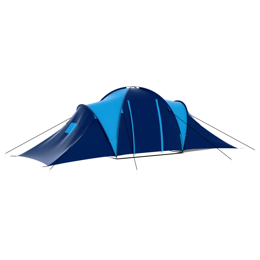 vidaXL Camping Tent Fabric 9 Persons Dark Blue and Blue - Spacious and Comfortable